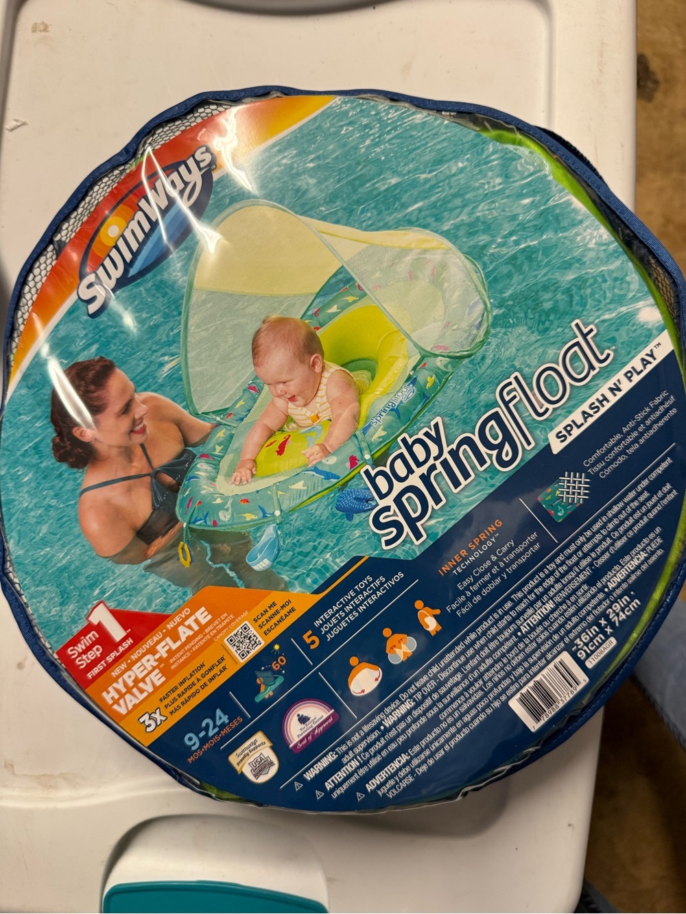 Swimways Sun Canopy Spring Float with Hyper-Flate Valve - Splash N Play New